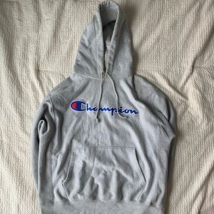 Champion Men’s Reverse Weave Grey Hoodie (size L)